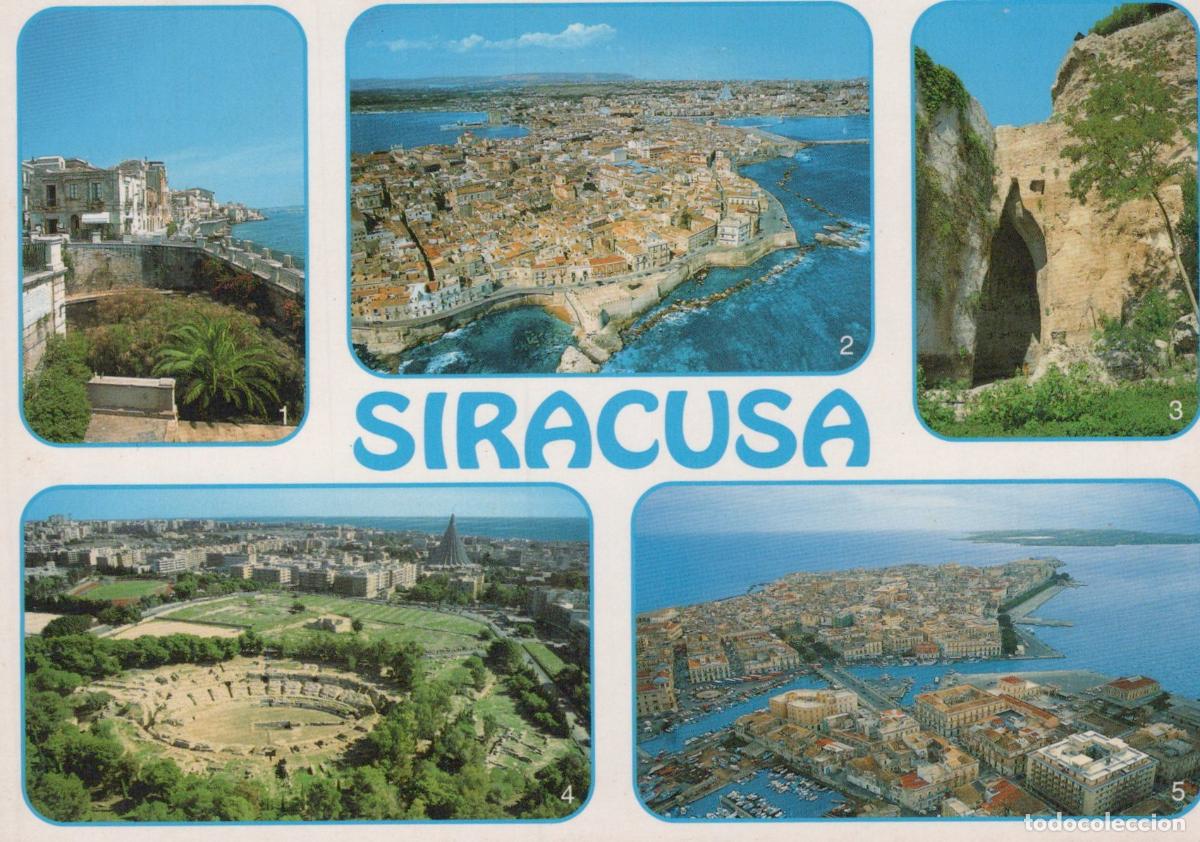 Postais: Italy Siracusa Multi View Arethusa Fountain Ortigia Roman Unposted *YAR039