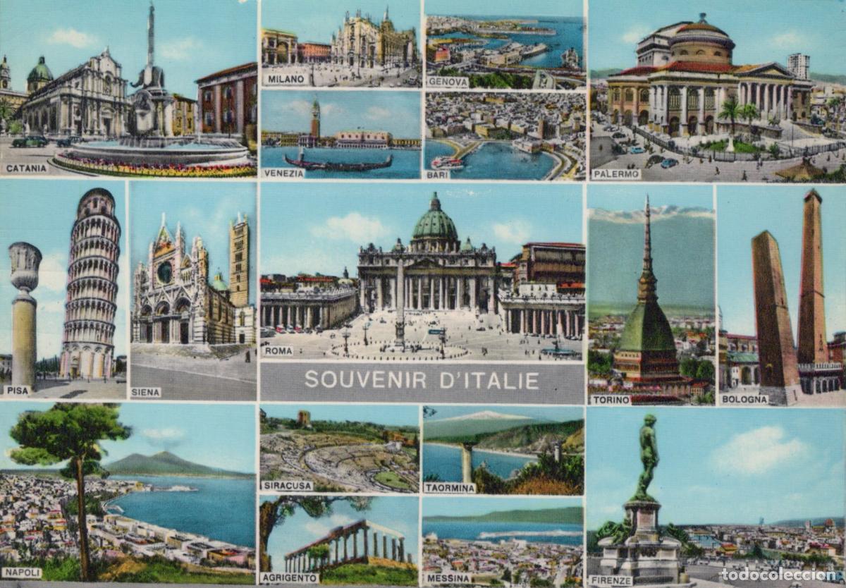 Postais: Italy Multiple Multi View Souvenir Catania Milan Genoa Palermo Unposted *YAR066