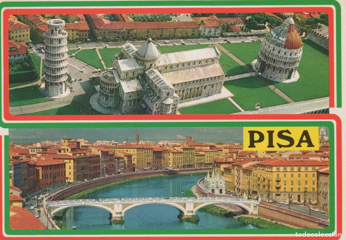 Postkarten: Italy Pisa Leaning Tower Duomo Baptistery Arno River Cityscape Unposted *YAR081