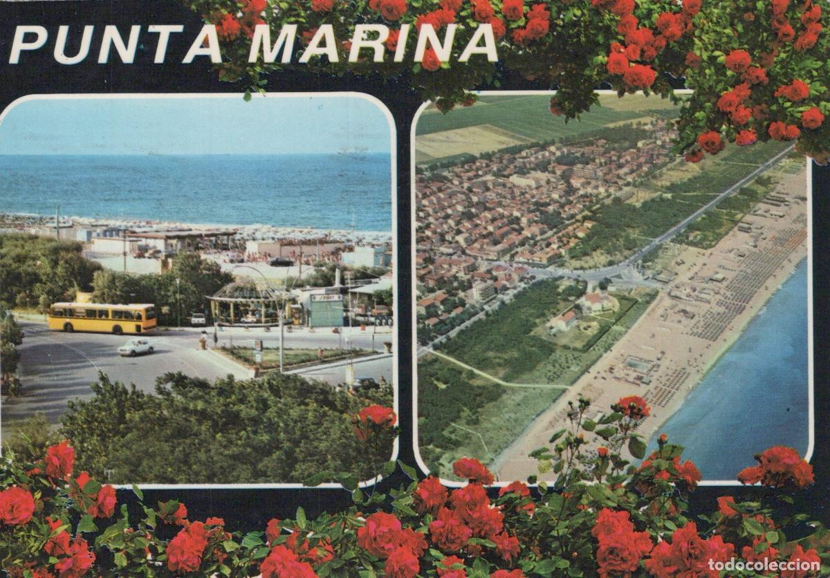 Postkarten: Italy Punta Marina Coastal Town Beach Aerial View Bus Street Scene *YAR084