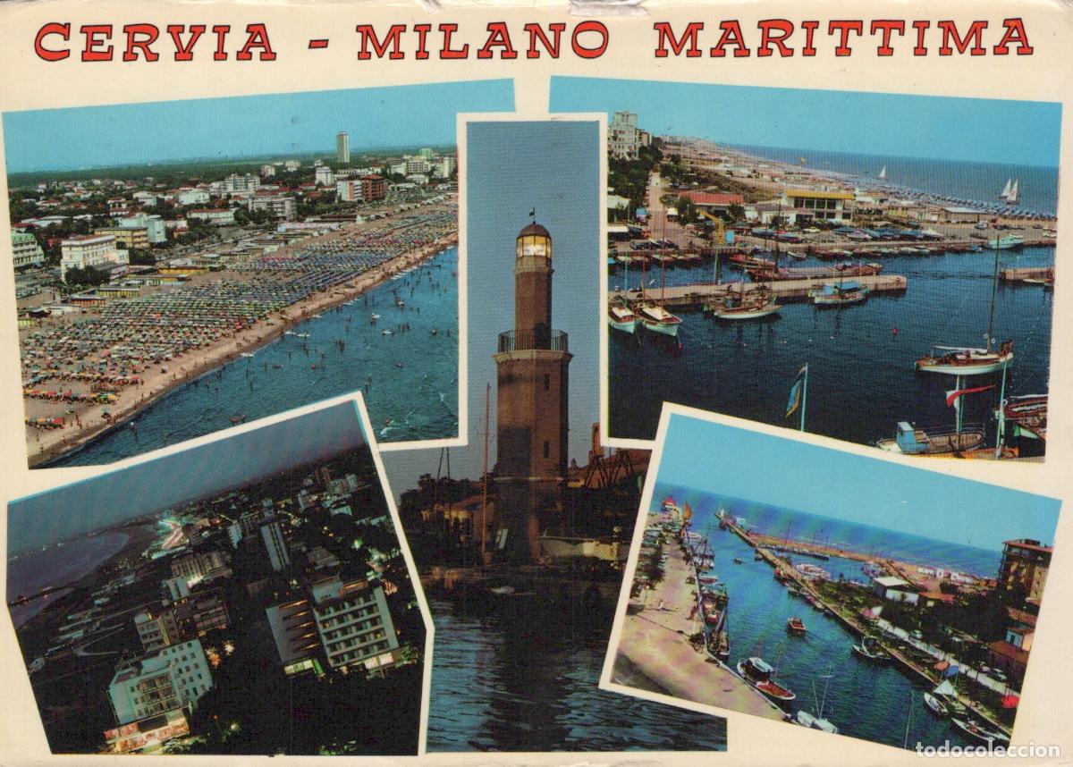 Postkarten: Italy Cervia Milano Marittima Lighthouse Beach Port Aerial View *YAR078