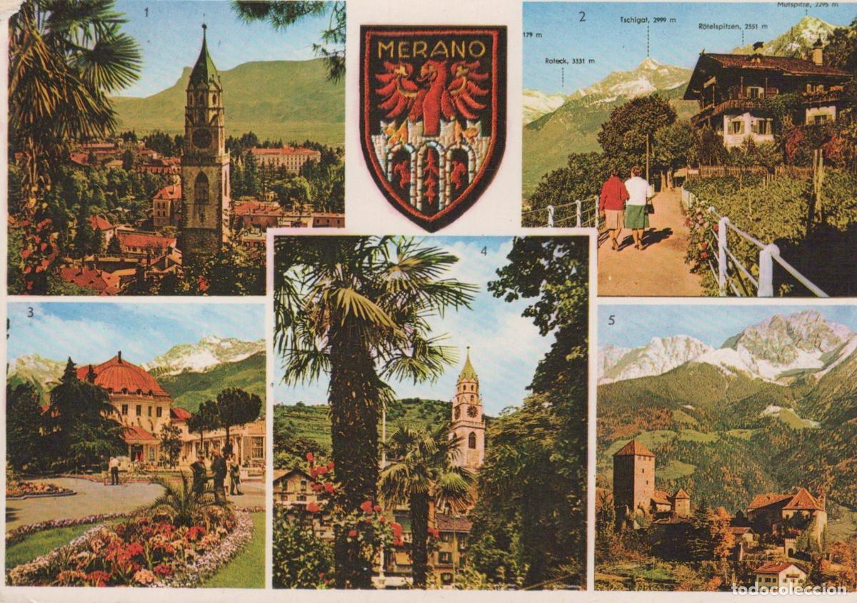 Postkarten: Italy Merano Multi View Duomo Tappeiner Promenade Municipal Casino Tyrol *YAR104