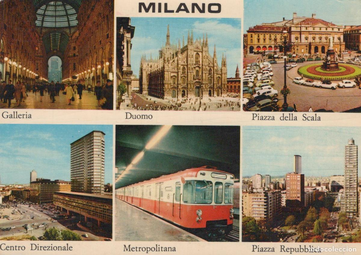 Postkarten: Italy Milano Multi View Galleria Duomo Piazza della Scala Centro *YAR116