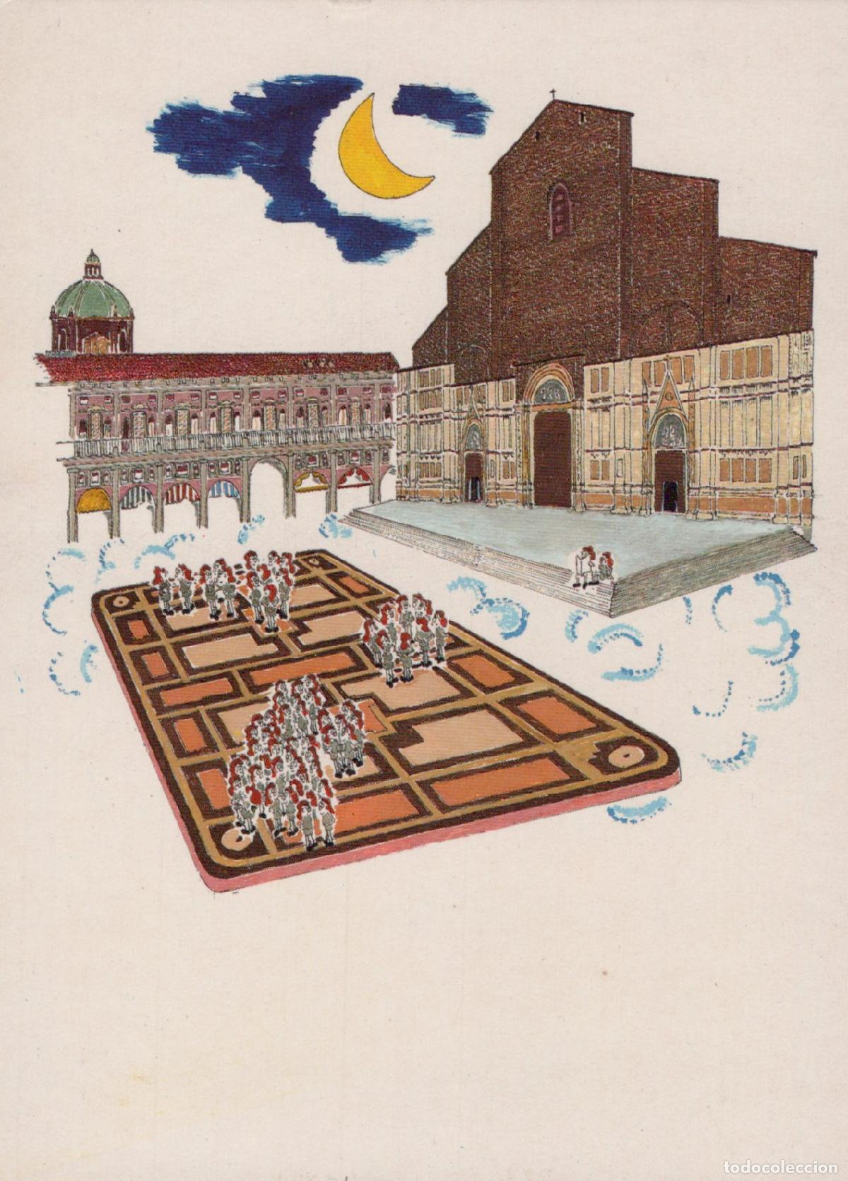 Postkarten: Italy Bologna Piazza Grande M Valbonesi Drawing Giacomo D Unposted *YAR121