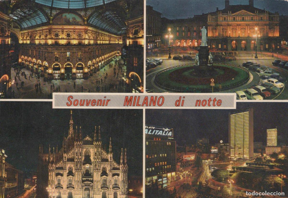 Postkarten: Italy Milan At Night Multi View Galleria la Scala Duomo Piazza Duca *YAR114
