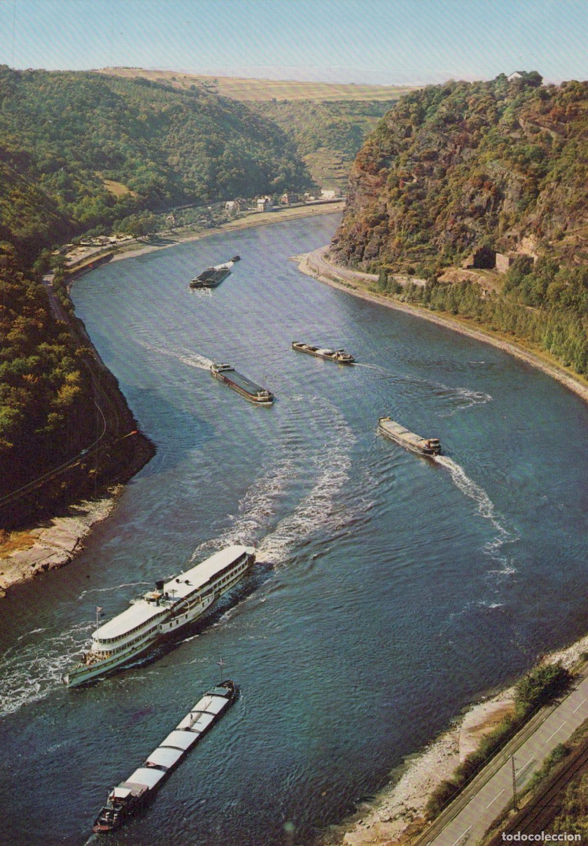 Postkarten: Germany Loreley Felsen Rhine River MS Germania Cruise Ship Unposted *YAR154