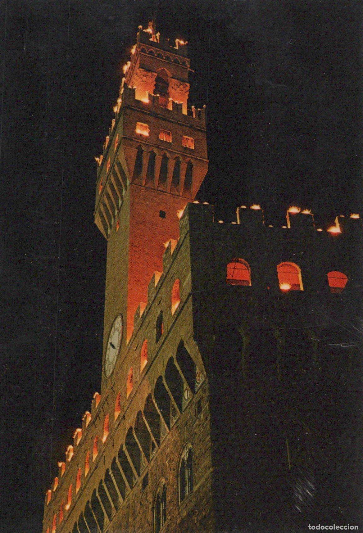 Postkarten: Italy Florence Palazzo Vecchio Arnolfo S Tower Night View Architecture *YAR163