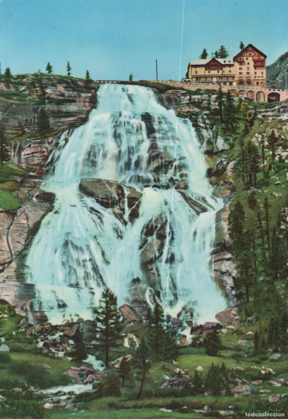 Postkarten: Italy Val Formazza Cascata del Toce Waterfall Hotel Mountain Landscape *YAR179