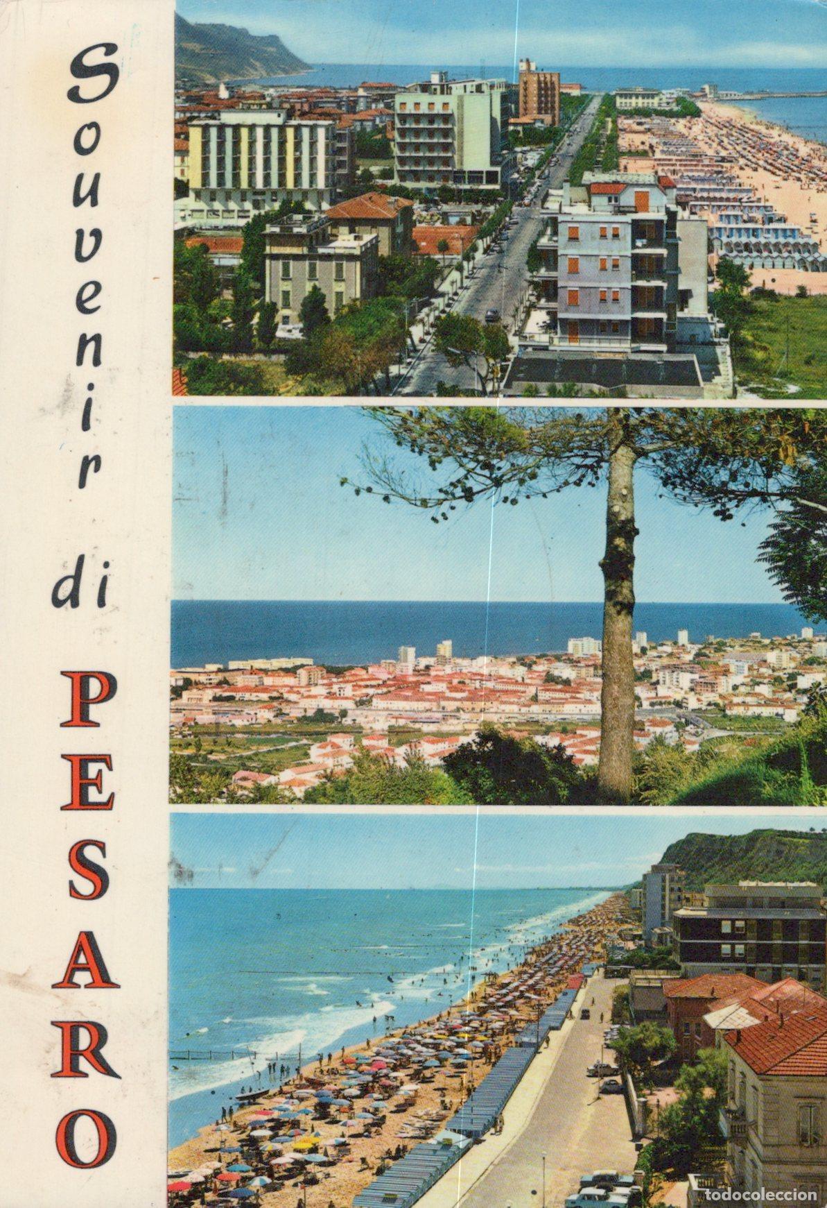 Postkarten: Italy Pesaro Panoramic Views Beach Coastline Cityscape Souvenir *YAR193