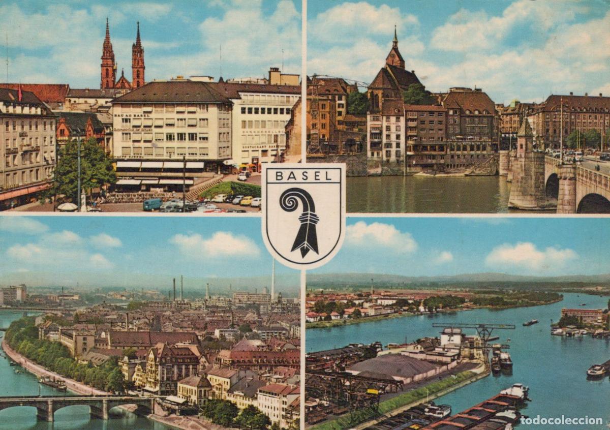 Postales: Switzerland Basel Rhine River Cityscape Bridges Architecture Panorama *YAR229