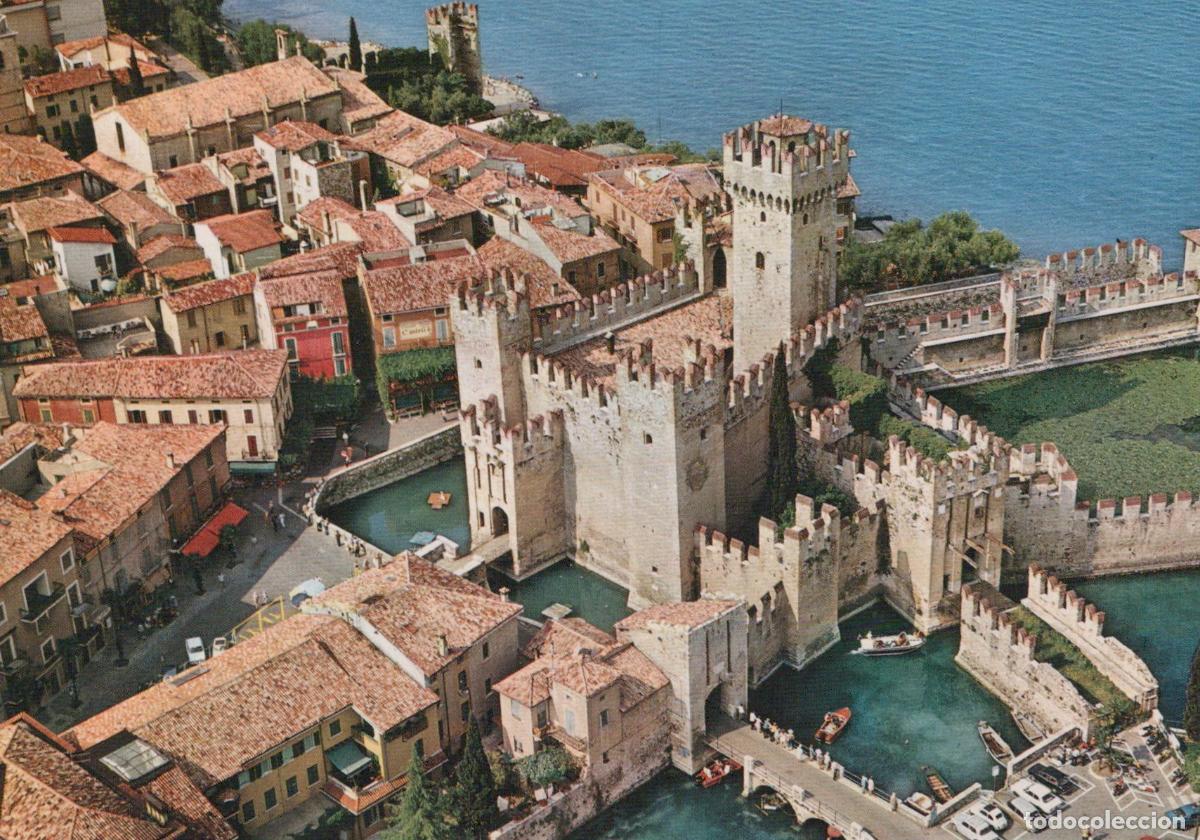 Postcards: Italy Sirmione Lake Garda Aerial View of Scaliger Castle Town Unposted *YAR306