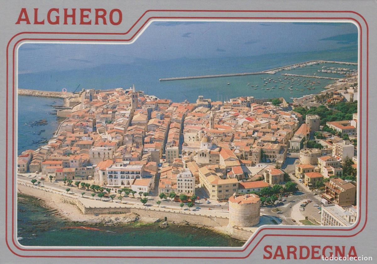 Postales: Italy Alghero Sardinia Aerial View of Coastal City and Harbor Unposted *YAR318