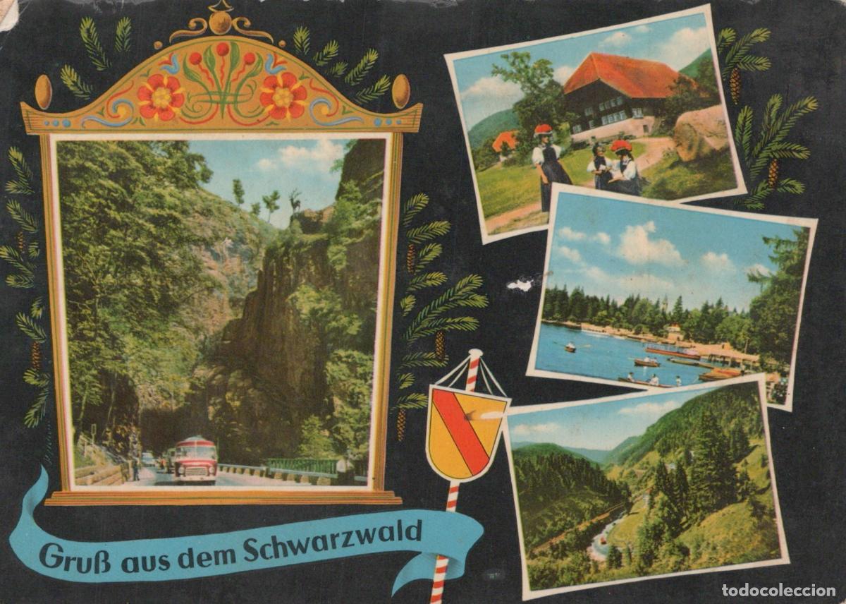 Postales: Germany Black Forest Collage of Four Scenes From the Including A Bus On *YAR356