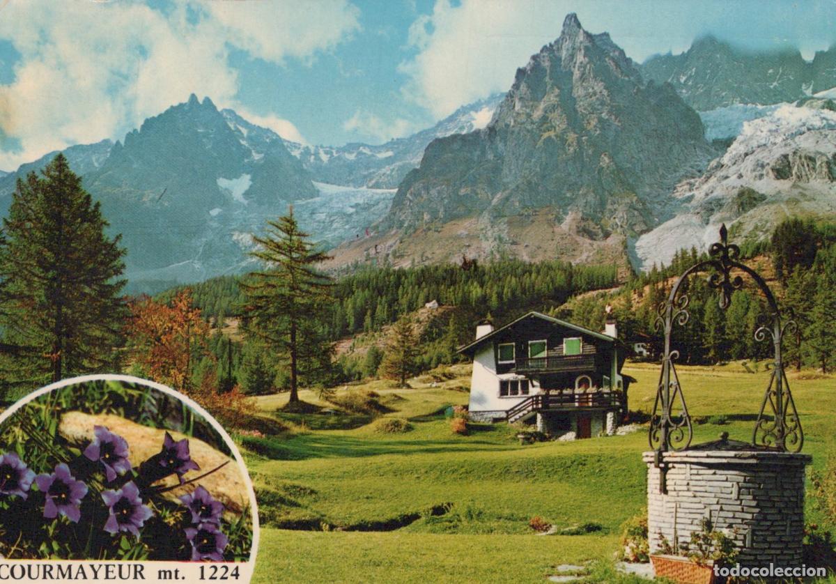 Postkarten: Italy Courmayeur Alpine Landscape With Mountain Chalet and Well *YAR389