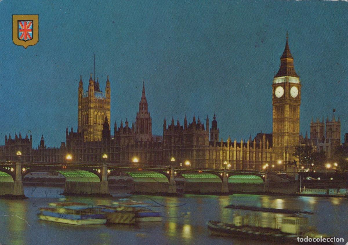 Cartes Postales: United Kingdom London Houses of Parliament Big Ben River Thames By Night *YAR399