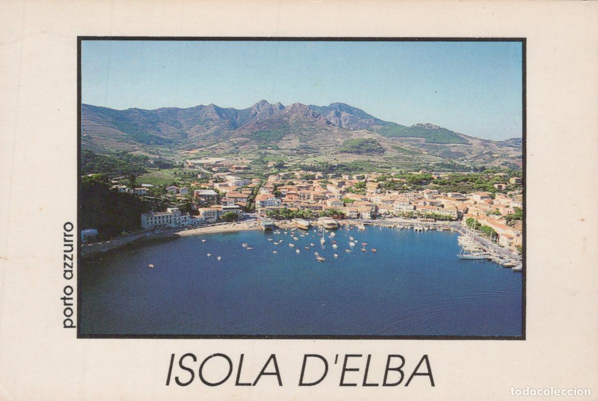Postkarten: Italy Porto Azzurro Isola D Elba Coastal Town Harbor Boats Mountains *YAR430