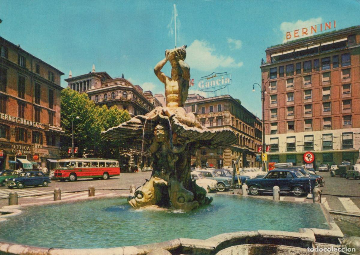 Postkarten: Italy Rome Piazza Barberini and Triton Fountain Bernini 1970s *YAR469