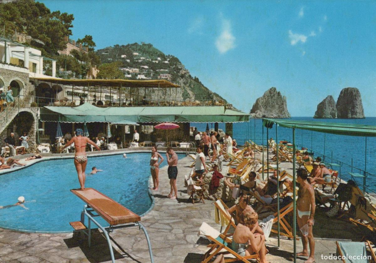 Cartes Postales: Italy Capri Marina Piccola Swimming Pool and Faraglioni Rocks View *YAR500