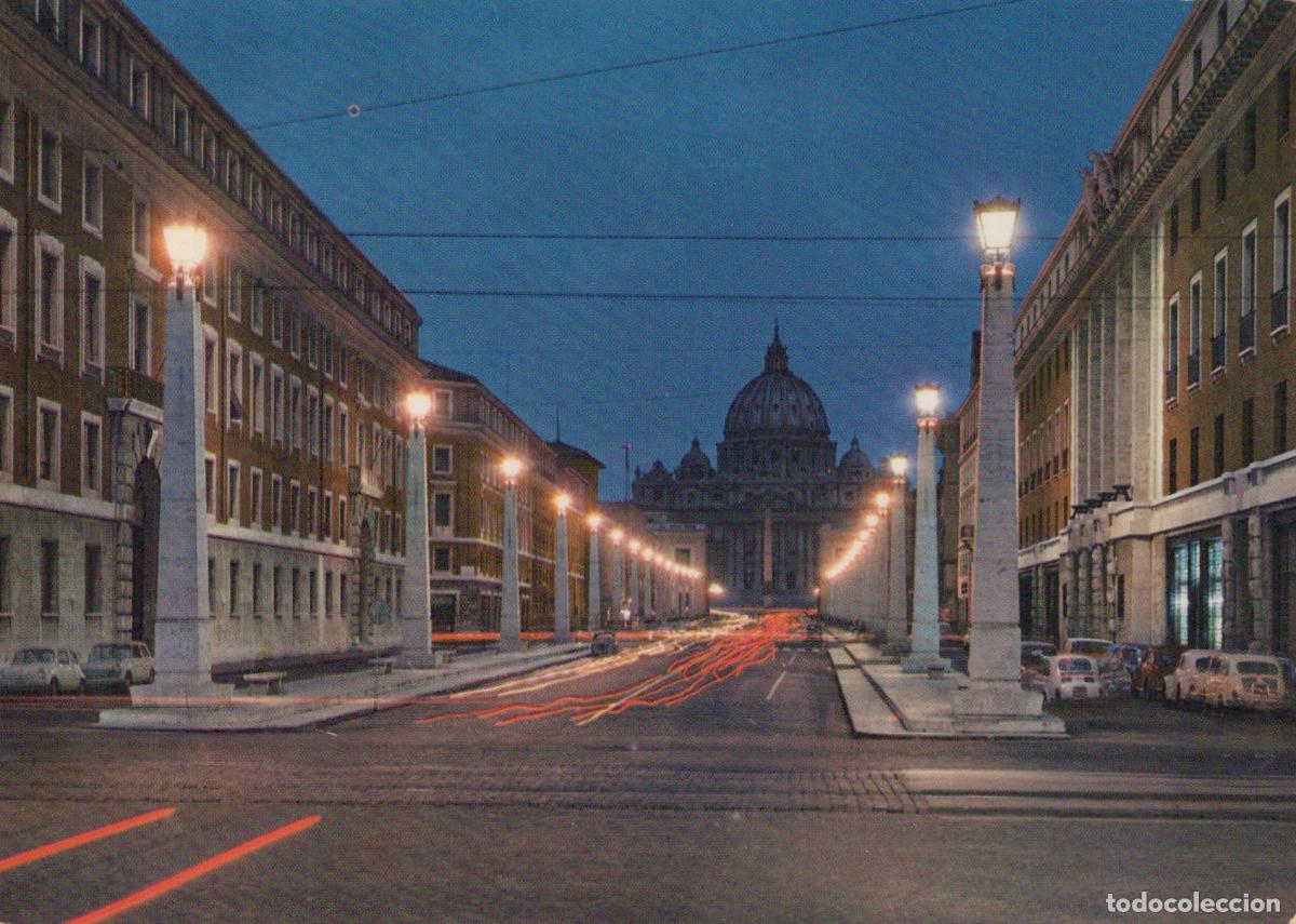 Postales: Italy Rome Via della Conciliazione St Peter S Basilica Night View *YAR581