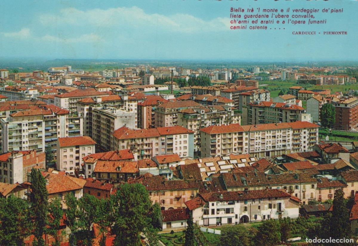 Postcards: Italy Biella Panorama General View Piedmont 1960s Cityscape Architecture *YAR626