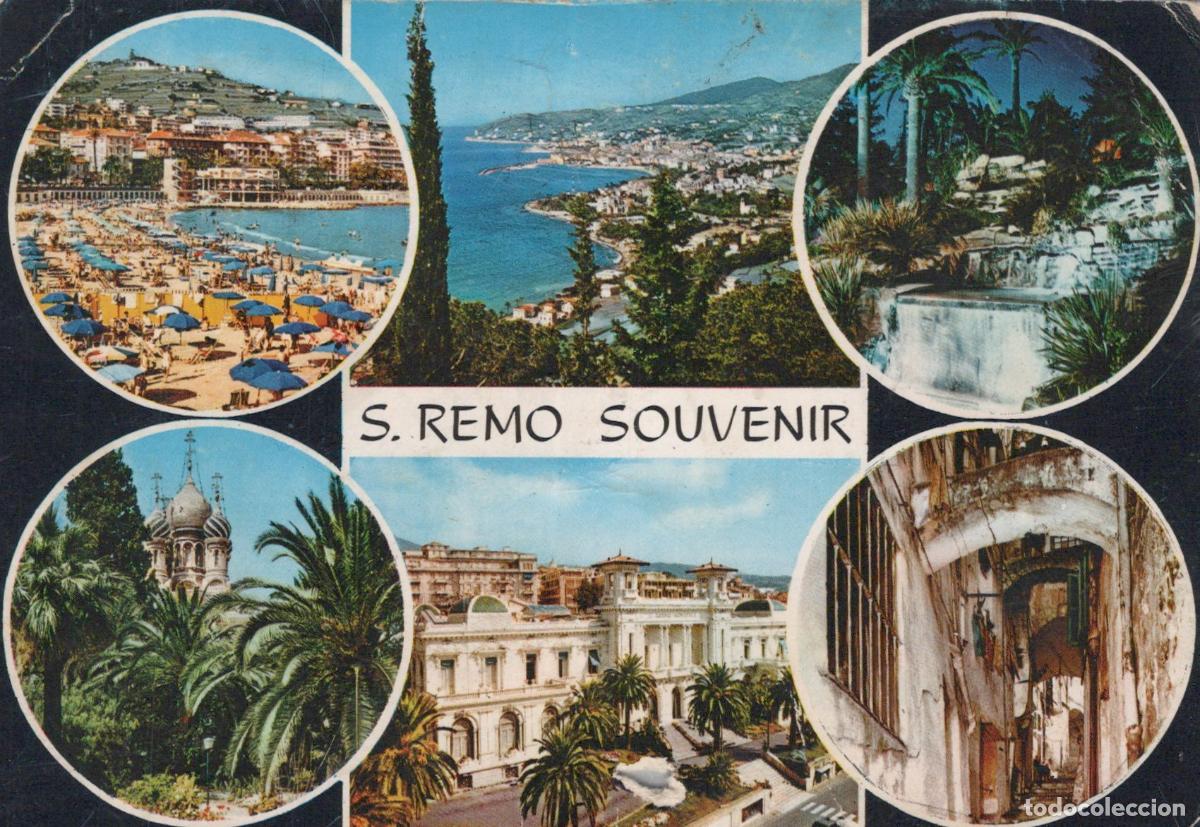 Postcards: Italy Sanremo San Remo Souvenir Multi View With Beach Cityscape and *YAR633