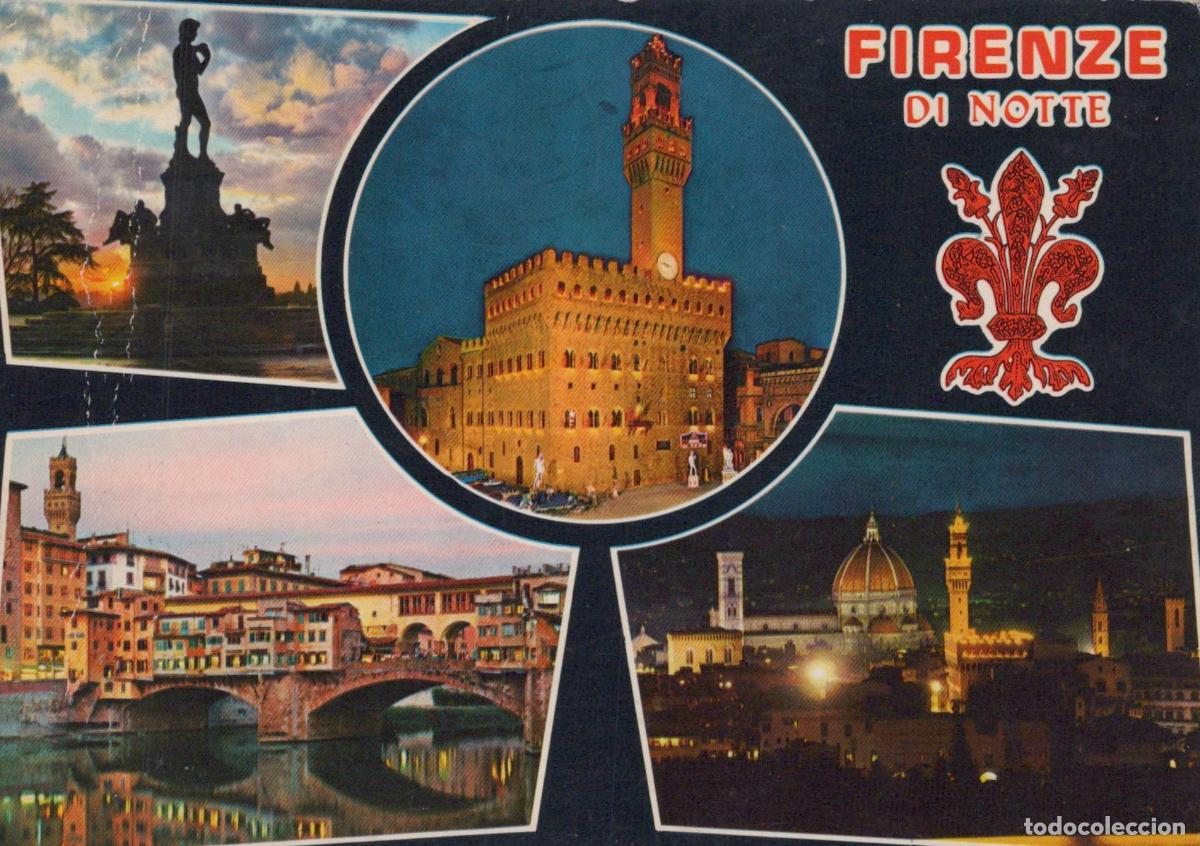 Postcards: Italy Florence Night Views Palazzo Vecchio Ponte Vecchio Duomo Collage *YAR631
