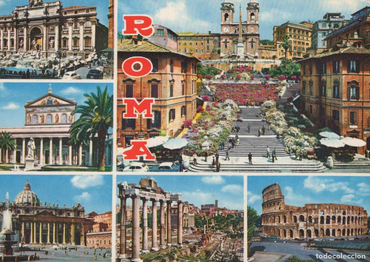 Postcards: Italy Rome Multi View Spanish Steps Colosseum St Peter S Square *YAR630