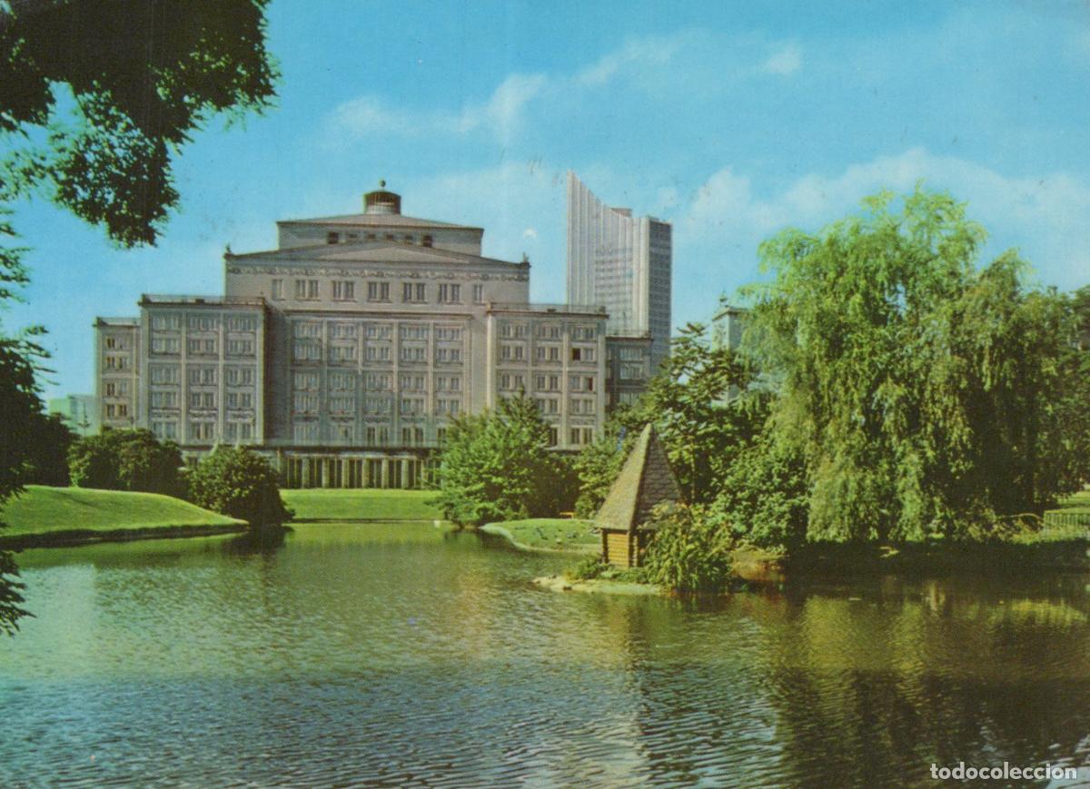 Postcards: Germany Leipzig Opera House and Schwanenteich Lake 1970s *YAR655