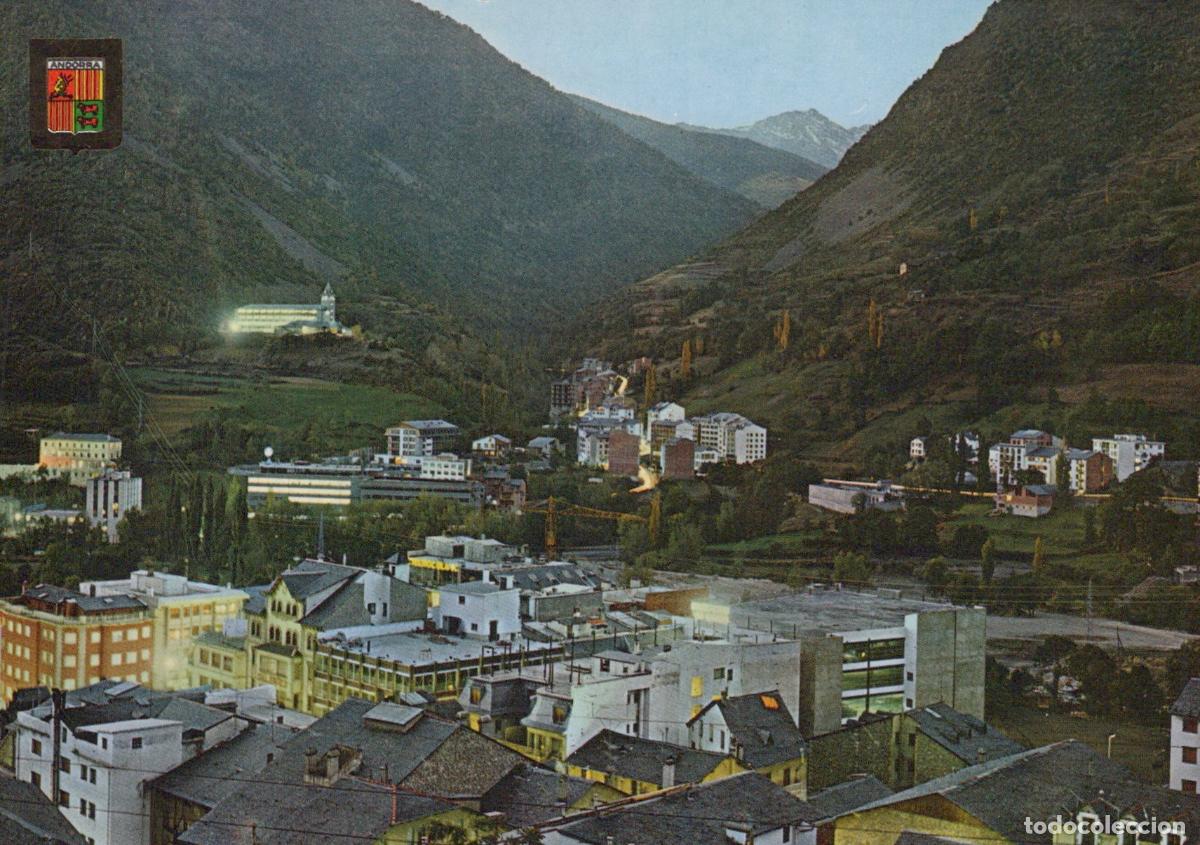 Postcards: Andorra Les Escaldes Partial Night View Valley Town Unposted *YAR666