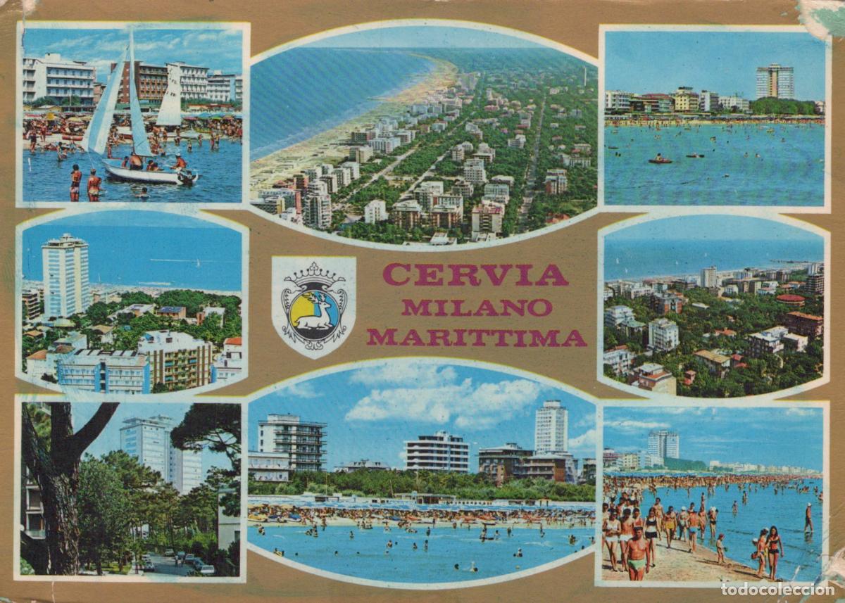 Postkarten: Italy Cervia Milano Marittima Beach Resort Multi View 1973 *YAR683