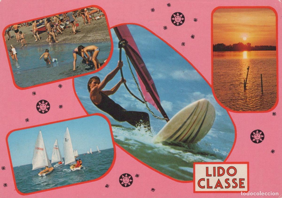 Postkarten: Italy Modena Lido Classe Beach Windsurfing Sailing Sunset Collage *YAR685