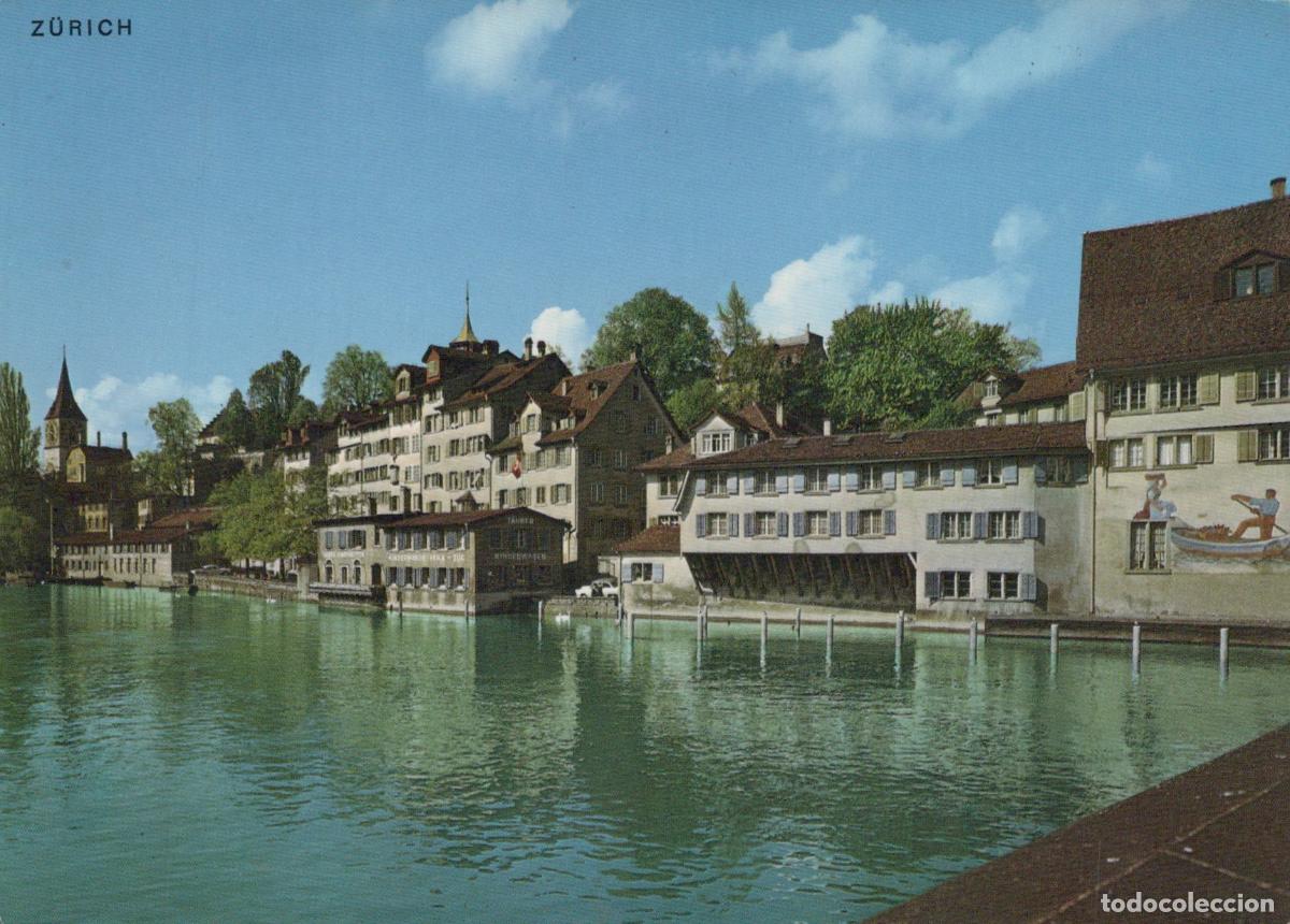 Postkarten: Switzerland Zurich Schipfe Lindenhof St Peter River Limmat Waterfront *YAR706