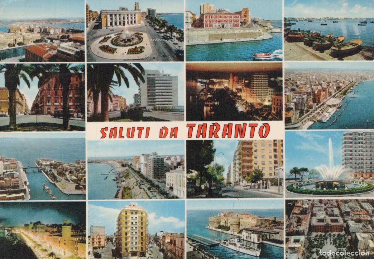 Postcards: Italy Taranto Multi View Cityscape Harbor Buildings Fountains Aerial *YAR721