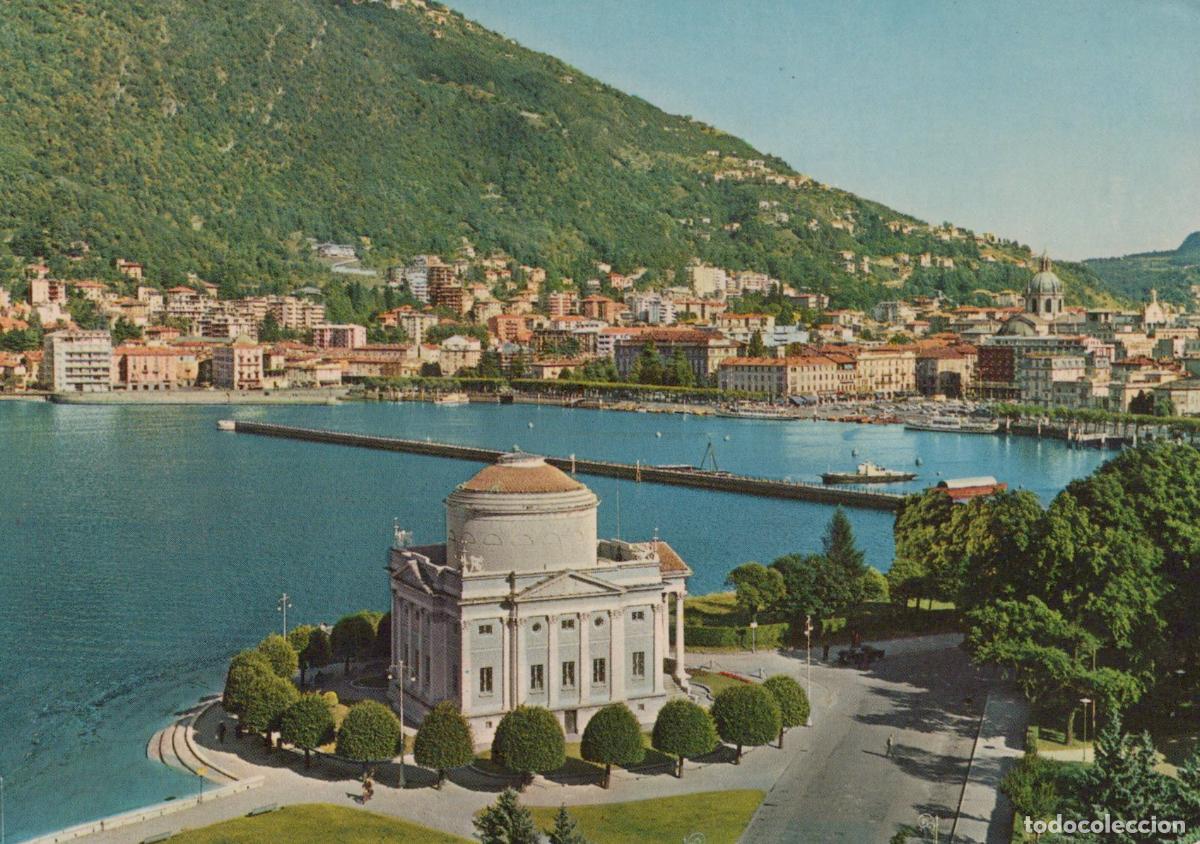 Postais: Italy Como Tempio Voltiano On Lake With Cityscape and Mountains *YAR735