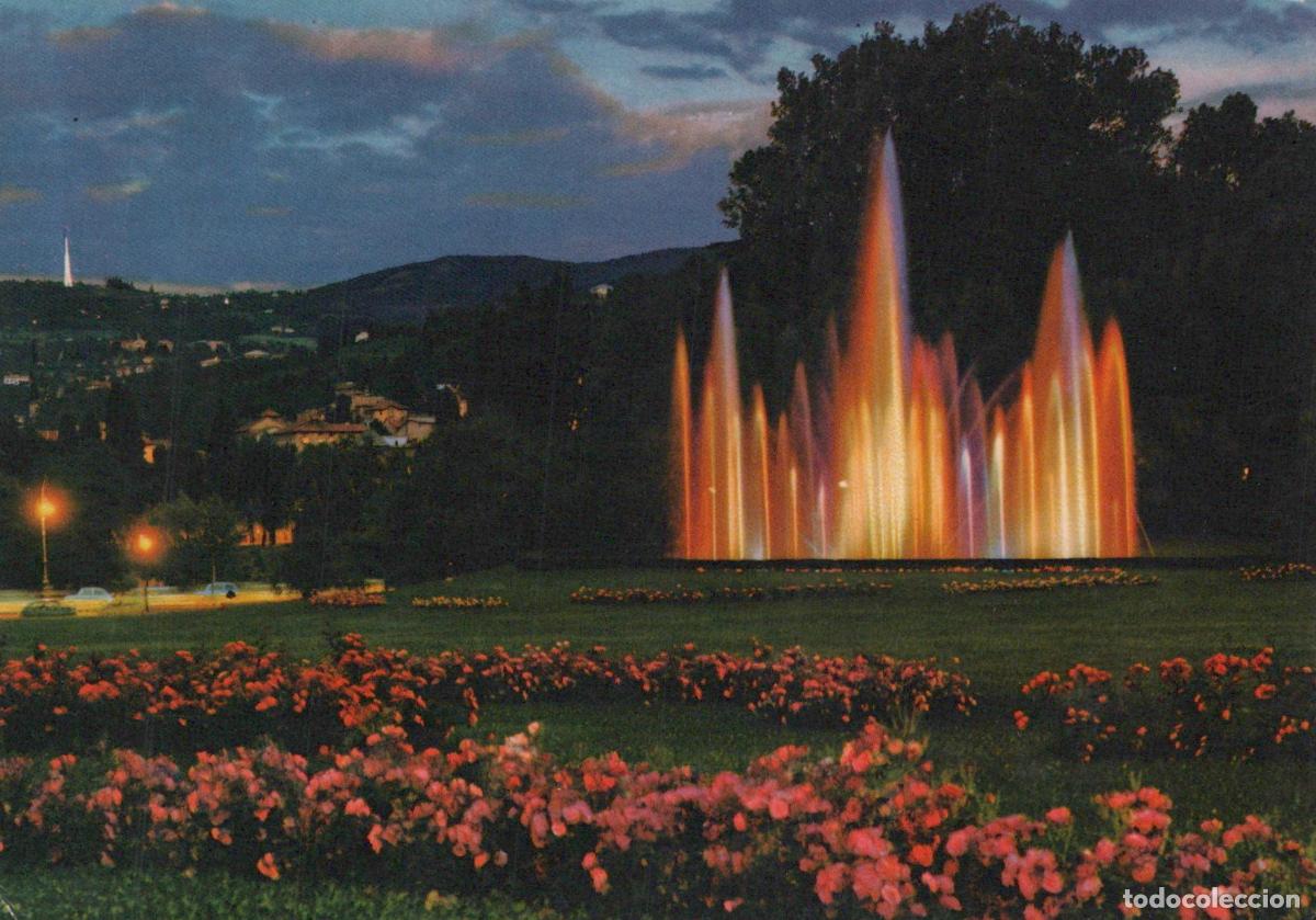 Postkarten: Italy Turin Valentino Park Luminous Fountain Night View Rose Garden *YAR798