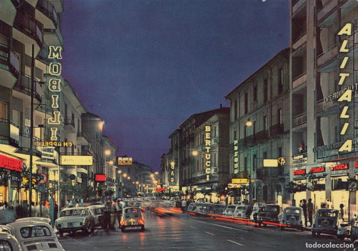 Postcards: Italy Cosenza Corso Mazzini Night View With Cars and Neon Signs *YAR836