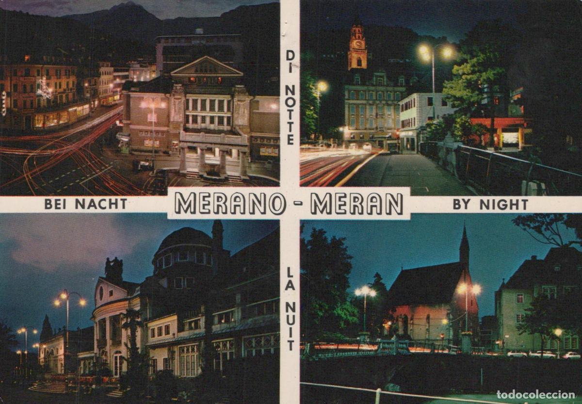 Postcards: Italy Merano Meran City Views At Night Architecture Streets Buildings *YAR848