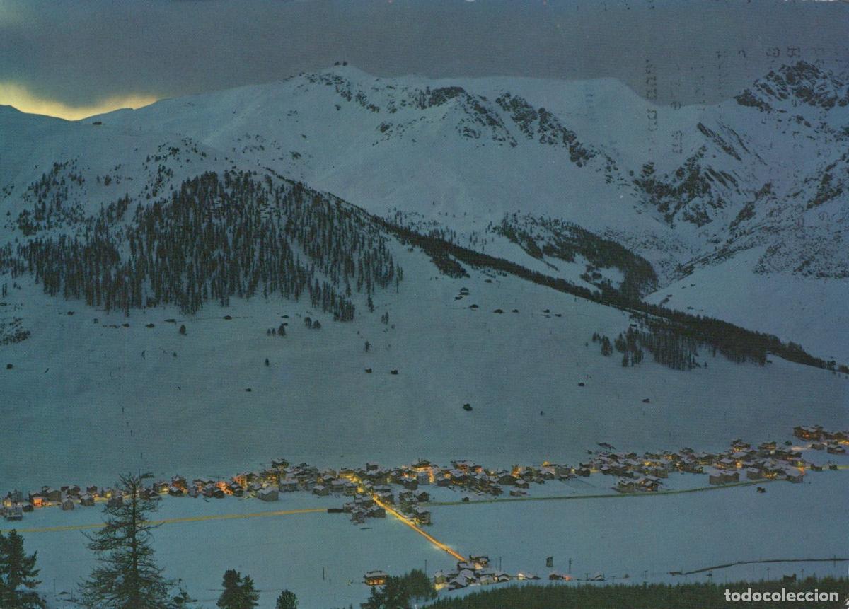 Postcards: Italy Livigno Alta Valtellina Winter Night Mountain Village *YAR856