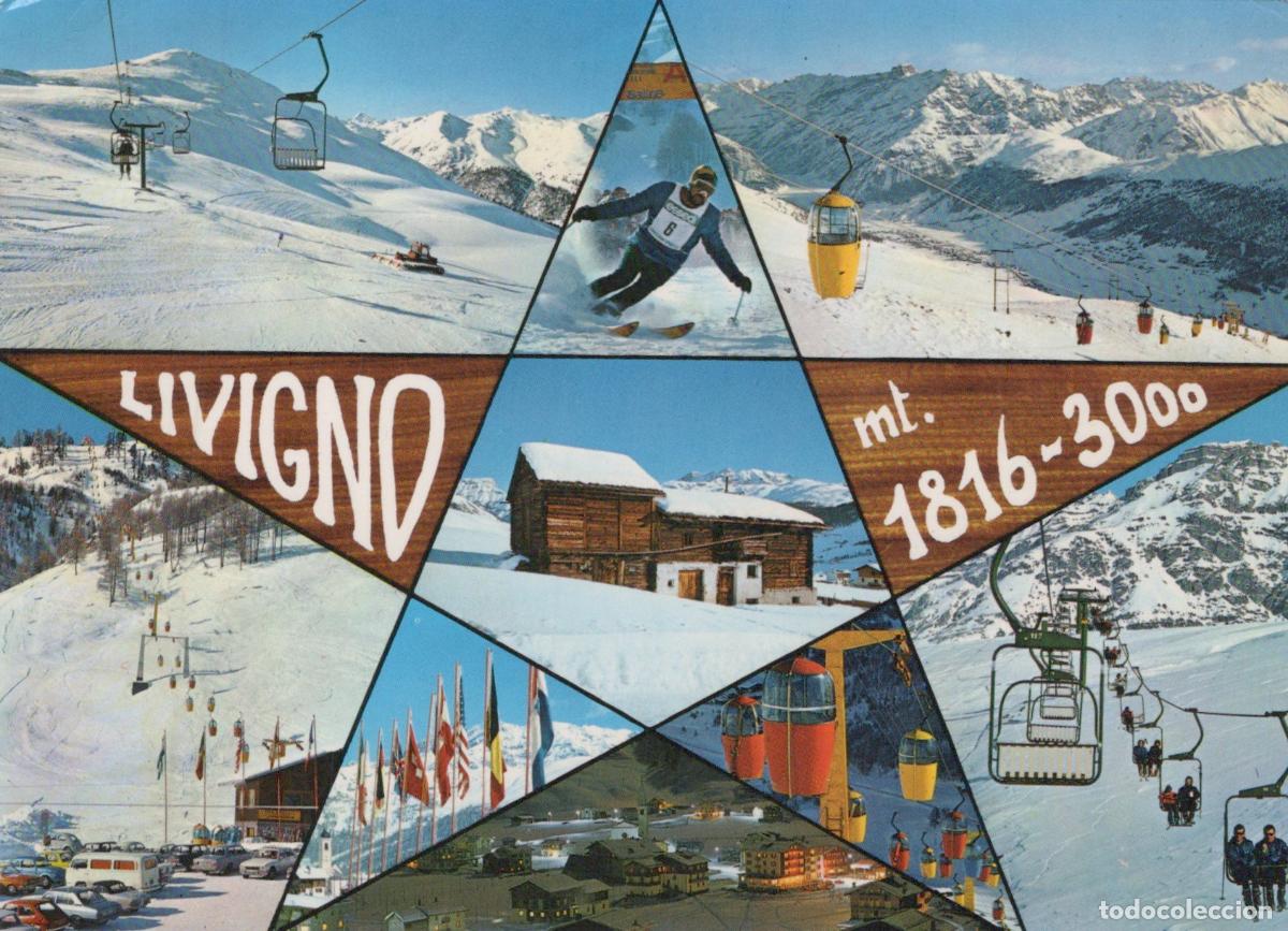 Cartes Postales: Italy Livigno Ski Resort Collage With Skier and Mountain Views *YAR887