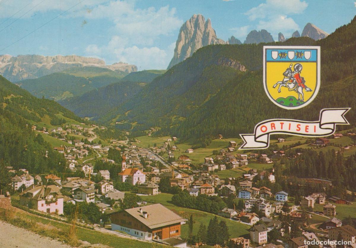 Cartes Postales: Italy Ortisei Val Gardena Mountain Village Landscape Coat of Arms 1960s *YAR886
