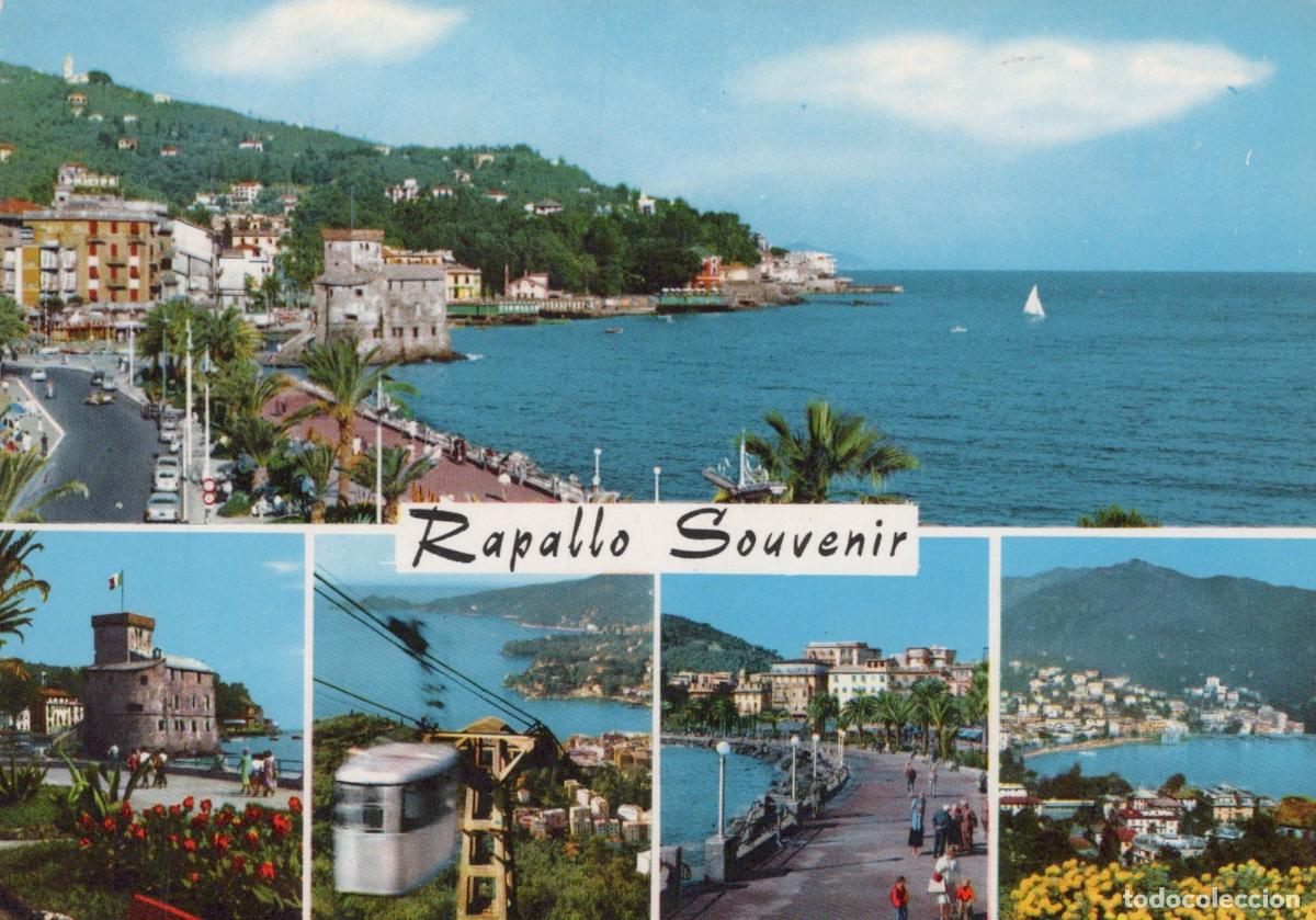 Cartes Postales: Italy Rapallo Souvenir Multi View Coastal Town Castle Cable Car Sea *YAR909