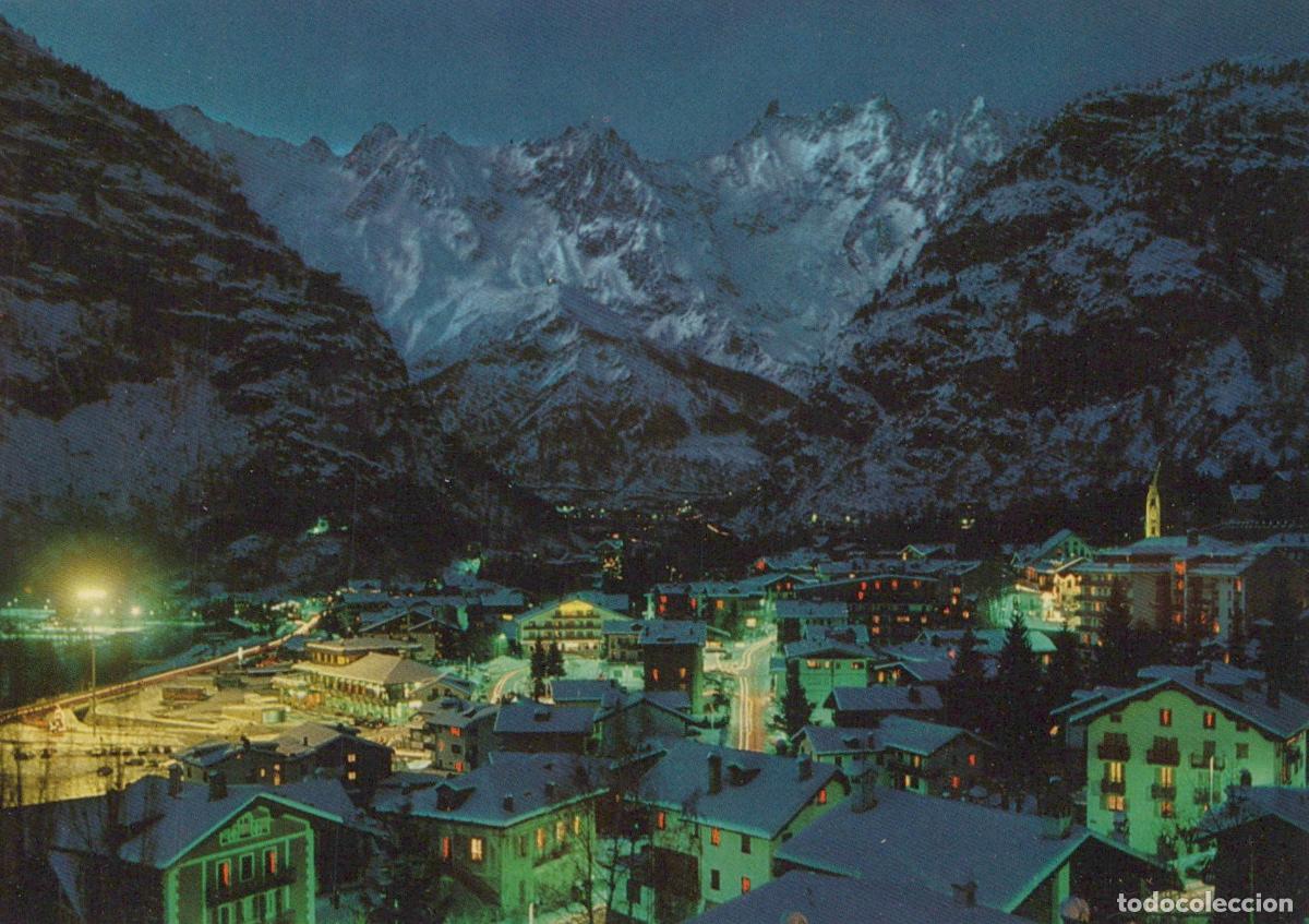 Cartes Postales: Italy Courmayeur Aosta Valley Winter Night View With Snow Unposted *YAR916