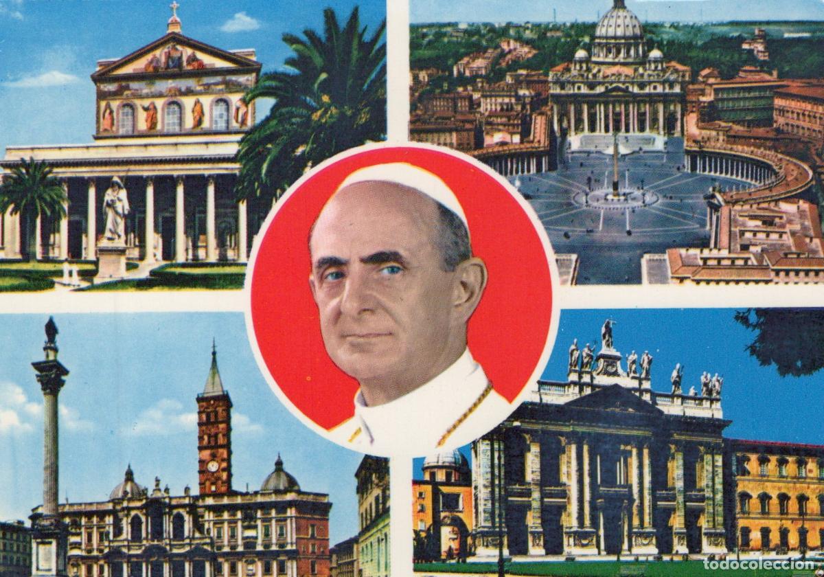 Cartes Postales: Italy Rome Pope Paul VI and Four Major Basilicas Collage Unposted *YAR942
