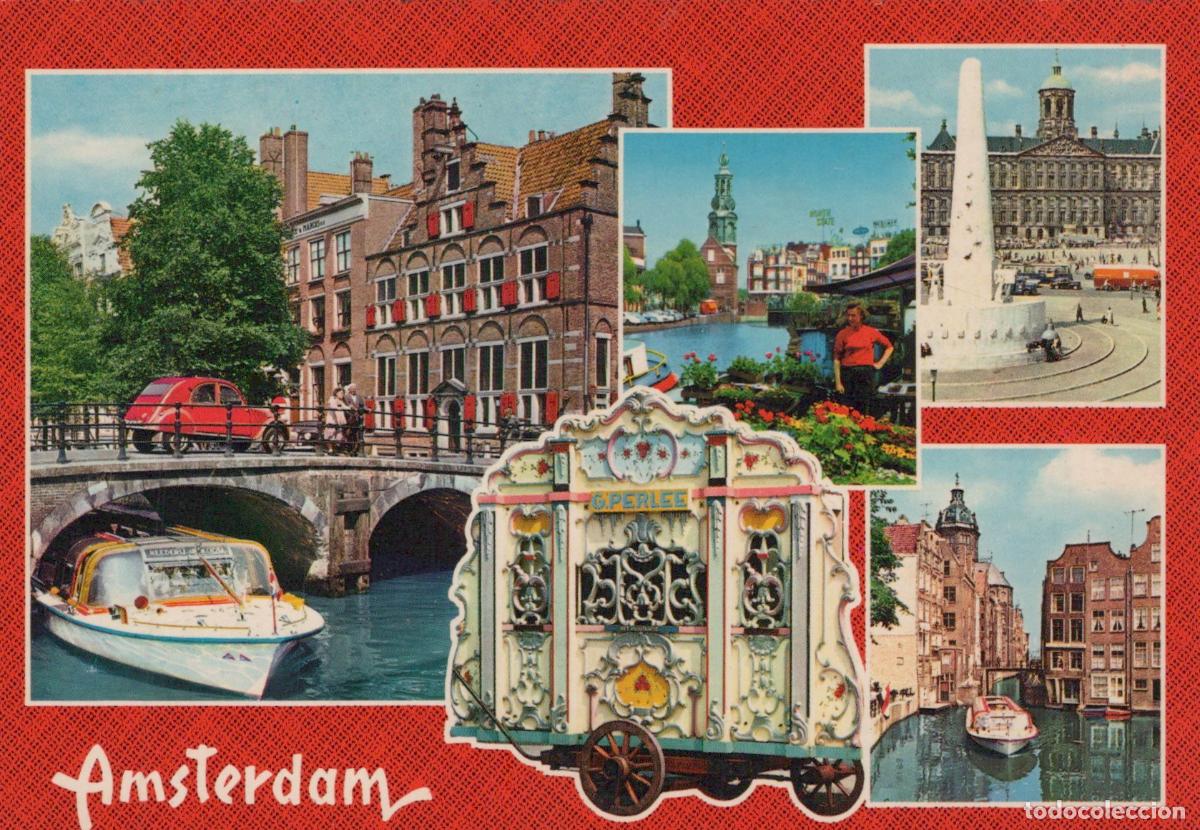 Cartes Postales: Netherlands Amsterdam Canals Dam Square and Street Organ Unposted *YAR972
