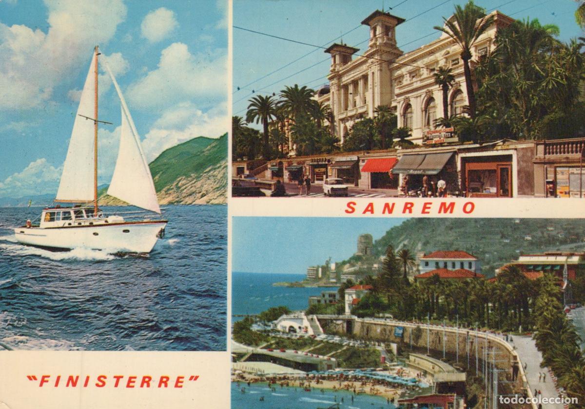 Cartes Postales: Italy Sanremo Sailboat Finisterre Casino Beach Promenade Multi View *YAS148