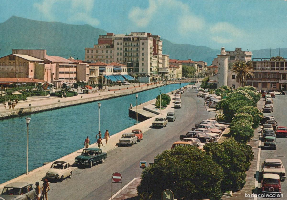 Cartes Postales: Italy Viareggio Piazza Palombari Dell Artiglio Canal Cars 1950s *YAS149