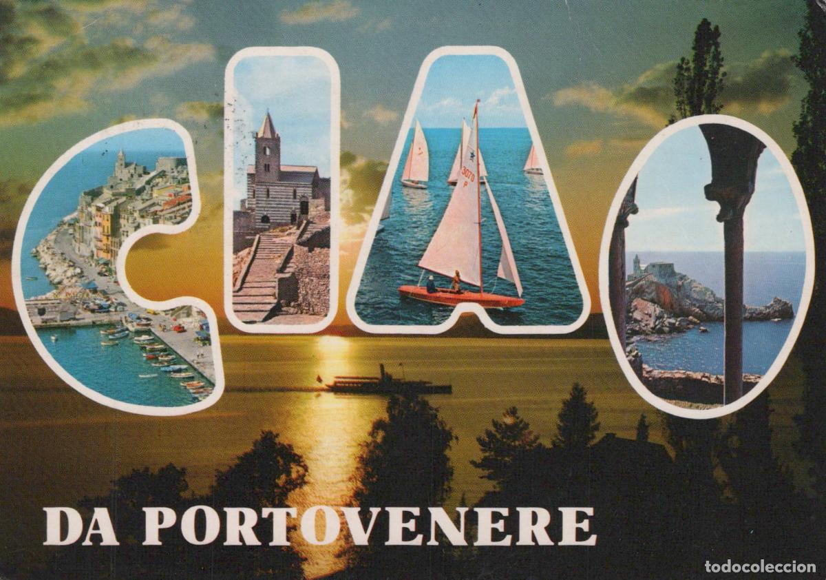 Cartes Postales: Italy Portovenere Sunset View With Sailboats and Coastal Scenes *YAS159