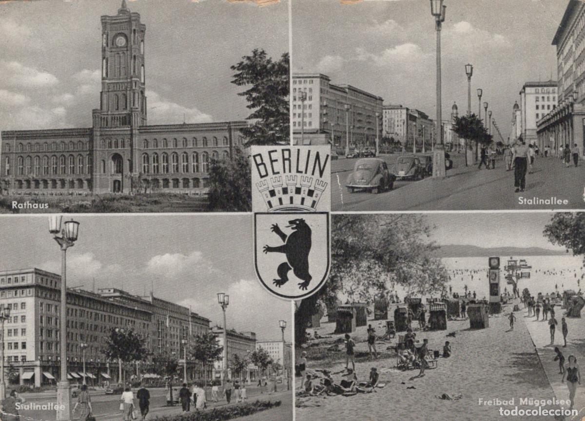 Postkarten: Germany Berlin Rathaus Stalinallee and Freibad M&uuml;ggelsee Multi View *YAS310