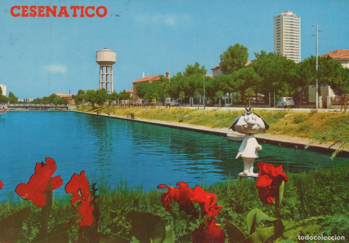 Postcards: Italy Cesenatico Canal Port With Water Tower Modern Building and *YAS165