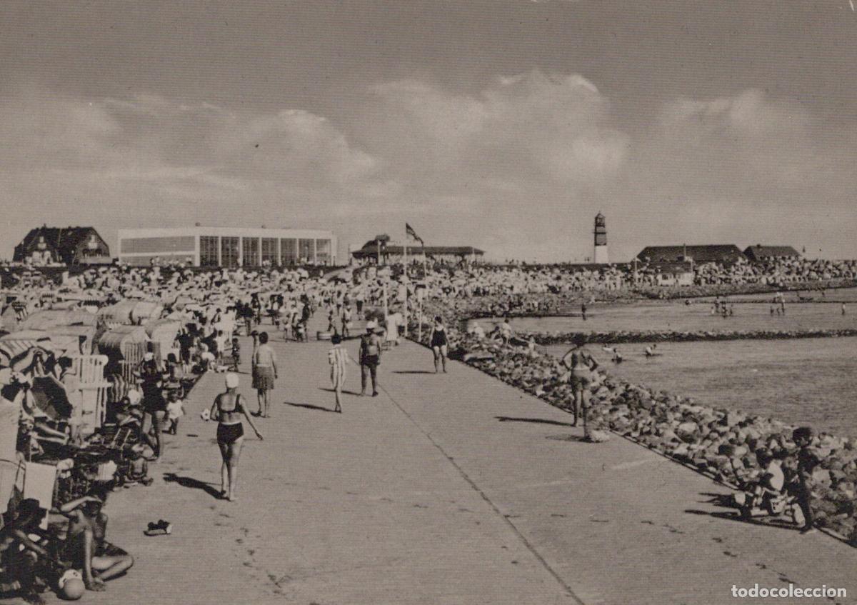 Postales: Germany Busum North Sea Spa Beach Promenade Lighthouse 1950s *YAS169